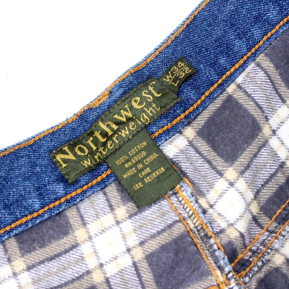 Northwest Mens Flannel Lined Blue Jeans WARM - Picture 5 of 8